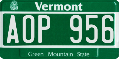 VT license plate AOP956