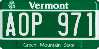 VT license plate AOP971