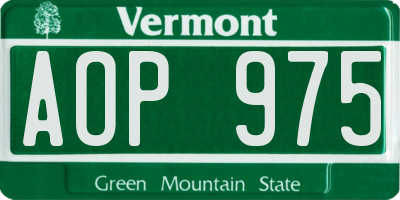 VT license plate AOP975