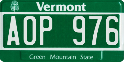 VT license plate AOP976