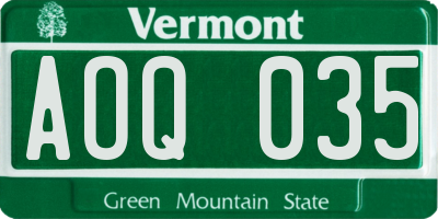 VT license plate AOQ035