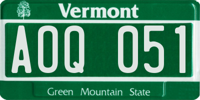 VT license plate AOQ051