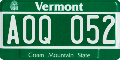 VT license plate AOQ052