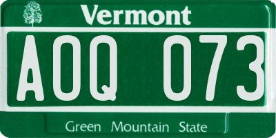 VT license plate AOQ073
