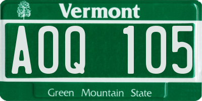 VT license plate AOQ105