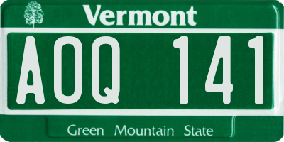 VT license plate AOQ141