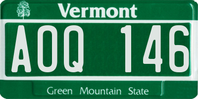 VT license plate AOQ146