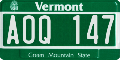 VT license plate AOQ147