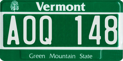 VT license plate AOQ148