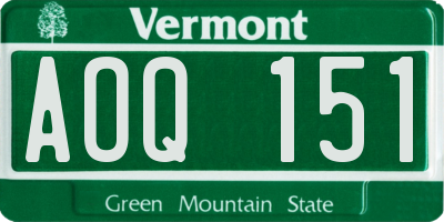 VT license plate AOQ151