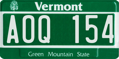 VT license plate AOQ154