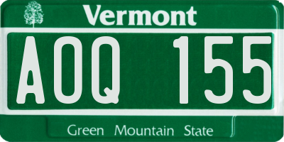 VT license plate AOQ155
