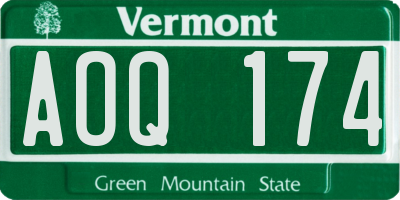 VT license plate AOQ174