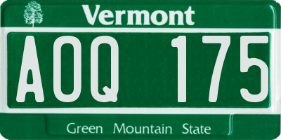VT license plate AOQ175