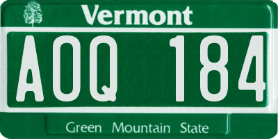 VT license plate AOQ184