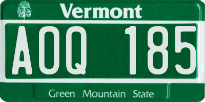 VT license plate AOQ185