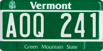 VT license plate AOQ241