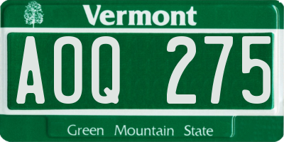 VT license plate AOQ275