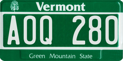 VT license plate AOQ280