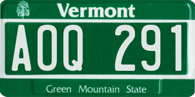 VT license plate AOQ291