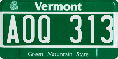 VT license plate AOQ313