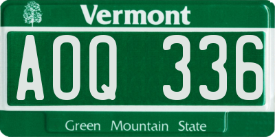 VT license plate AOQ336