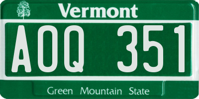 VT license plate AOQ351