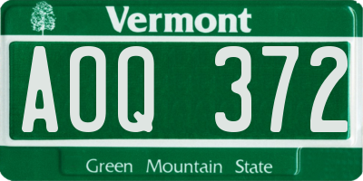 VT license plate AOQ372