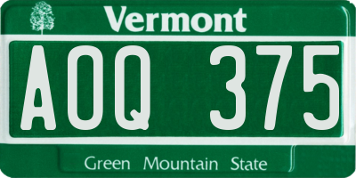 VT license plate AOQ375