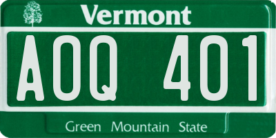 VT license plate AOQ401