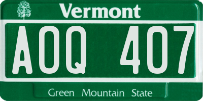 VT license plate AOQ407