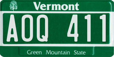 VT license plate AOQ411