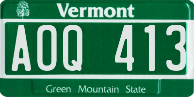 VT license plate AOQ413