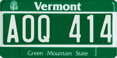 VT license plate AOQ414
