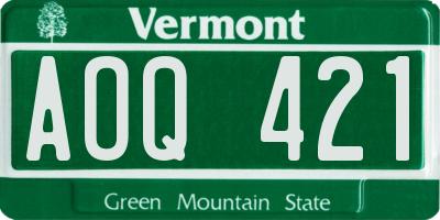 VT license plate AOQ421