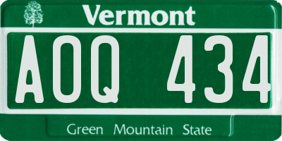 VT license plate AOQ434