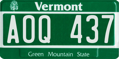 VT license plate AOQ437