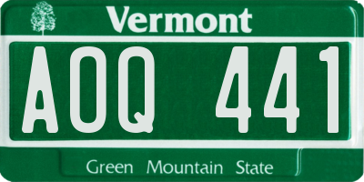 VT license plate AOQ441