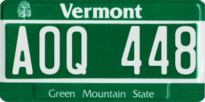 VT license plate AOQ448
