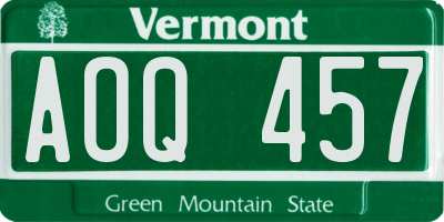 VT license plate AOQ457