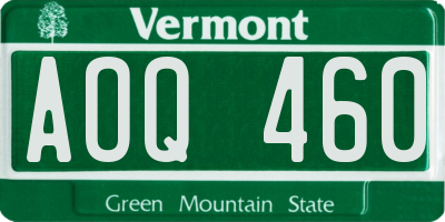 VT license plate AOQ460