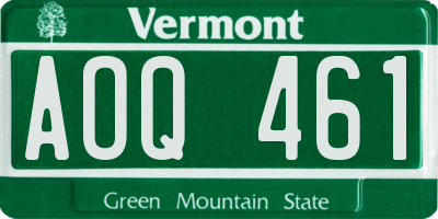VT license plate AOQ461