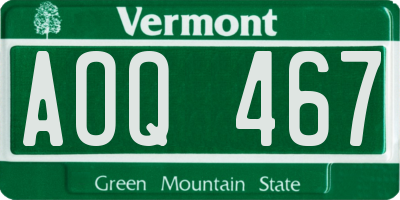 VT license plate AOQ467