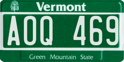 VT license plate AOQ469