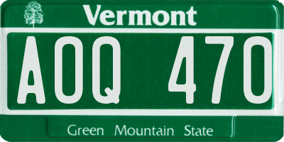 VT license plate AOQ470