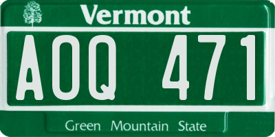 VT license plate AOQ471