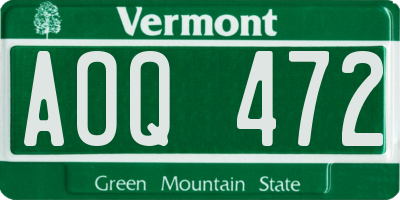 VT license plate AOQ472