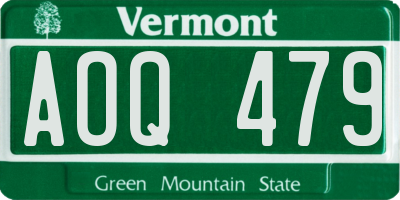 VT license plate AOQ479