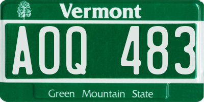 VT license plate AOQ483