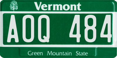 VT license plate AOQ484